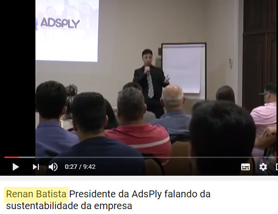 Vídeo com presidente Renan Batista da fraude Adsply