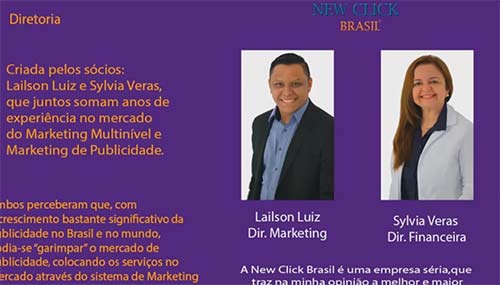 Lailson Luiz e Sylvia Veras, piramideiros deram golpe com a New Click Brasil