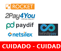 RocketPays, 2pay4you, infinitypay, netsilex e paydif